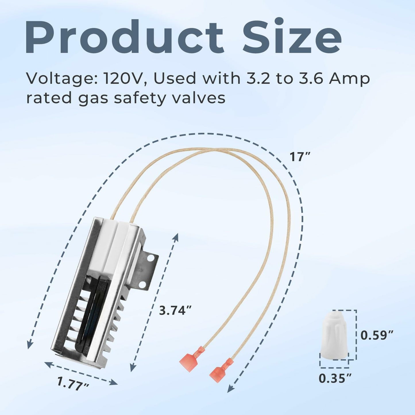 00492431 Gas Range Igniter Compatible with Bosch,Thermador,Gaggenau Stoves,Range Oven Igniter Replace Part Numbers 00487383,492431,AP3674290,PS8722793,SGR2431