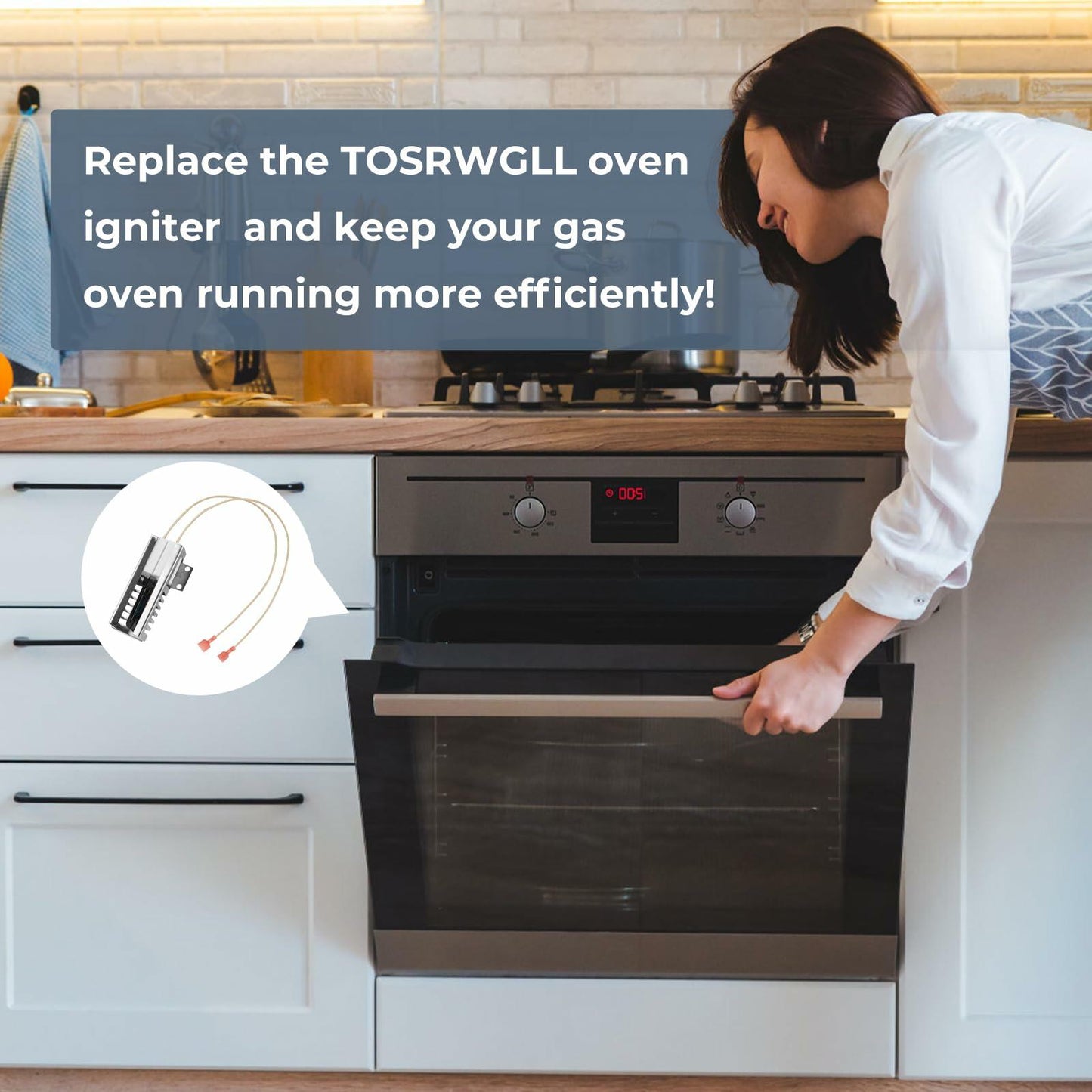 00492431 Gas Range Igniter Compatible with Bosch,Thermador,Gaggenau Stoves,Range Oven Igniter Replace Part Numbers 00487383,492431,AP3674290,PS8722793,SGR2431