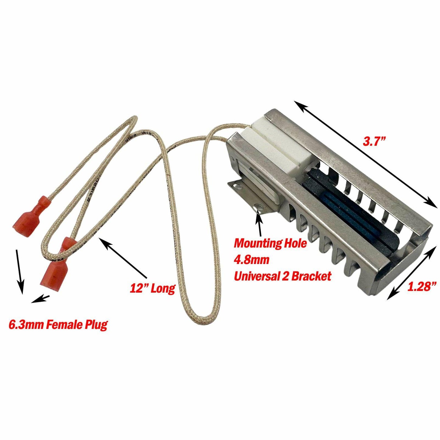 SUPCO SGR4001 Gas Range Oven Igniter with Ceramic wiring cap,Compatible with Viking Oven Item AP5315579,065650-000,SGR4001,792263 Part, and Universal for GE, Electrolux, Whirlpool, and Brown