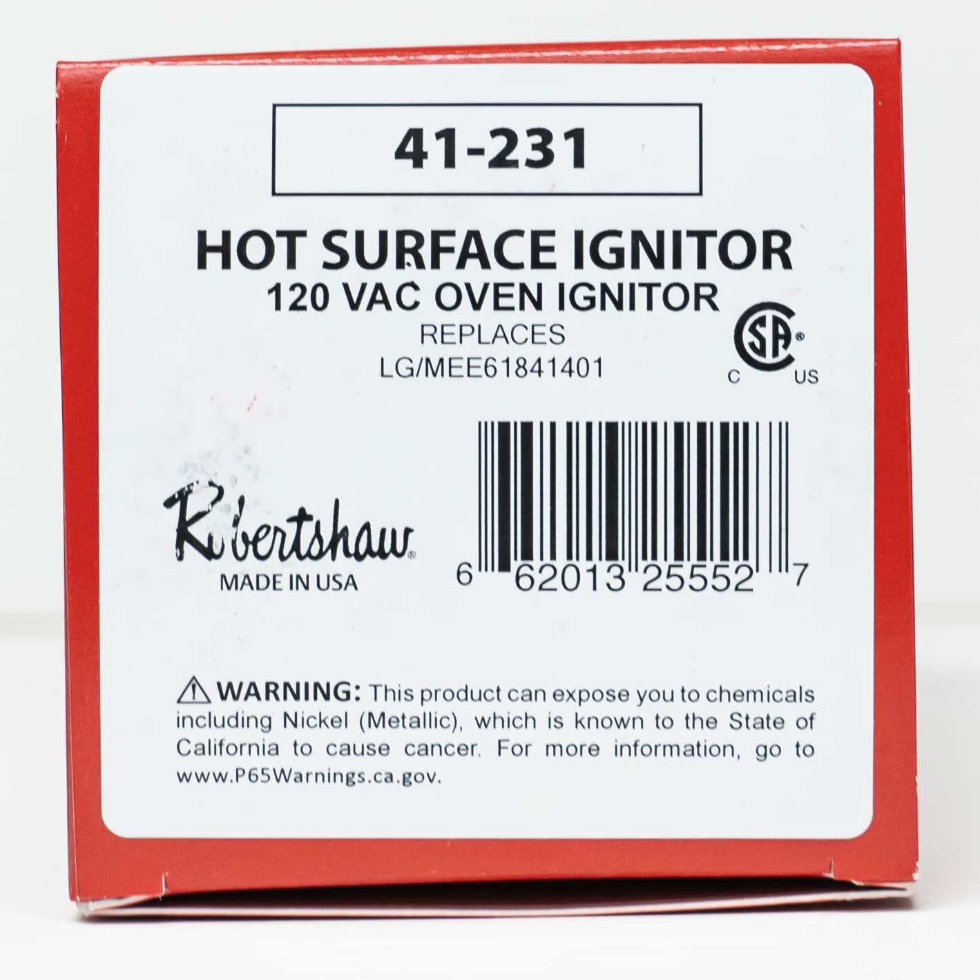 SUPCO Gas Range Oven Igniter 41-231 for LG MEE61841401
