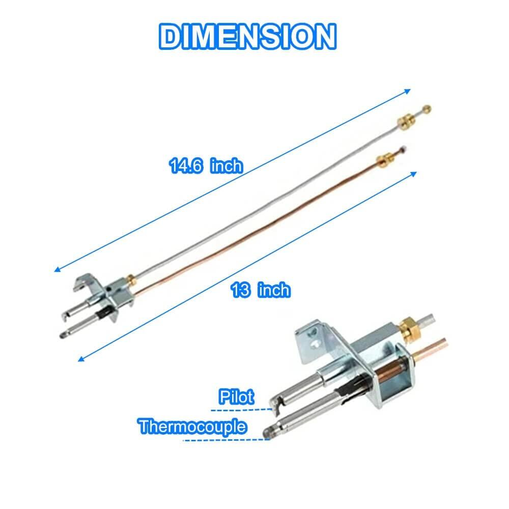 XYWZV RV Water Heater Parts - Replacement Jade Pilot Assembly and Thermocouple Kit for Atwood 91603 Water Heaters | Compatible with Dometic Atwood 91603 RV, Camper, Trailer Water Heaters