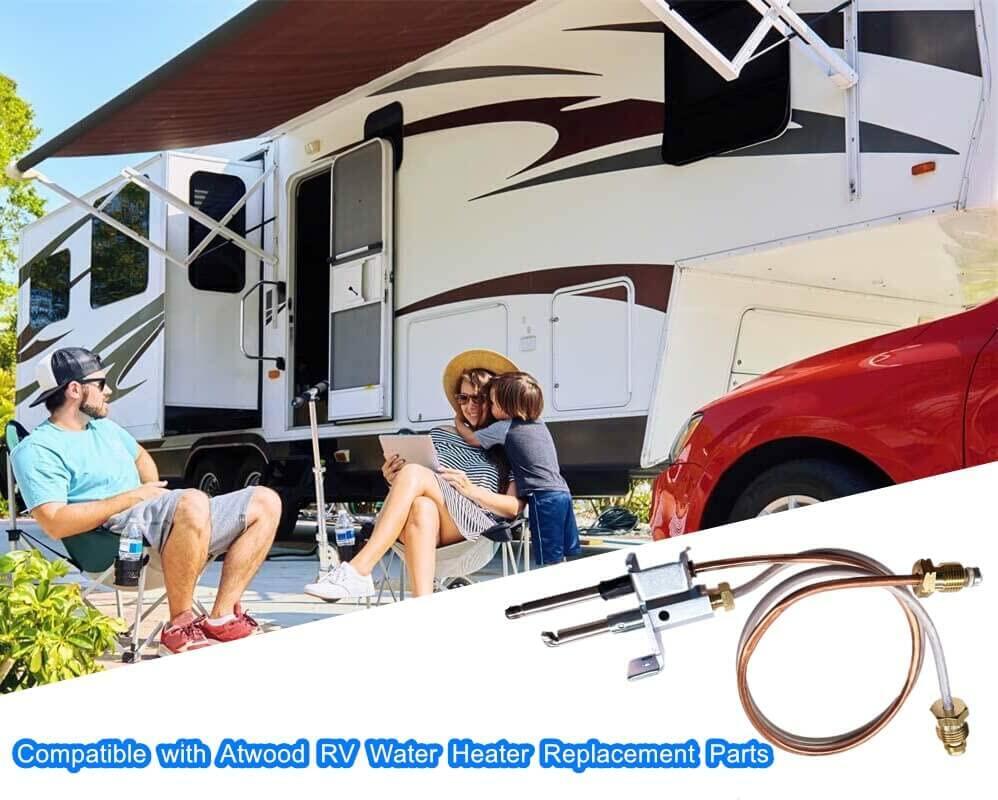 XYWZV RV Water Heater Parts - Replacement Jade Pilot Assembly and Thermocouple Kit for Atwood 91603 Water Heaters | Compatible with Dometic Atwood 91603 RV, Camper, Trailer Water Heaters