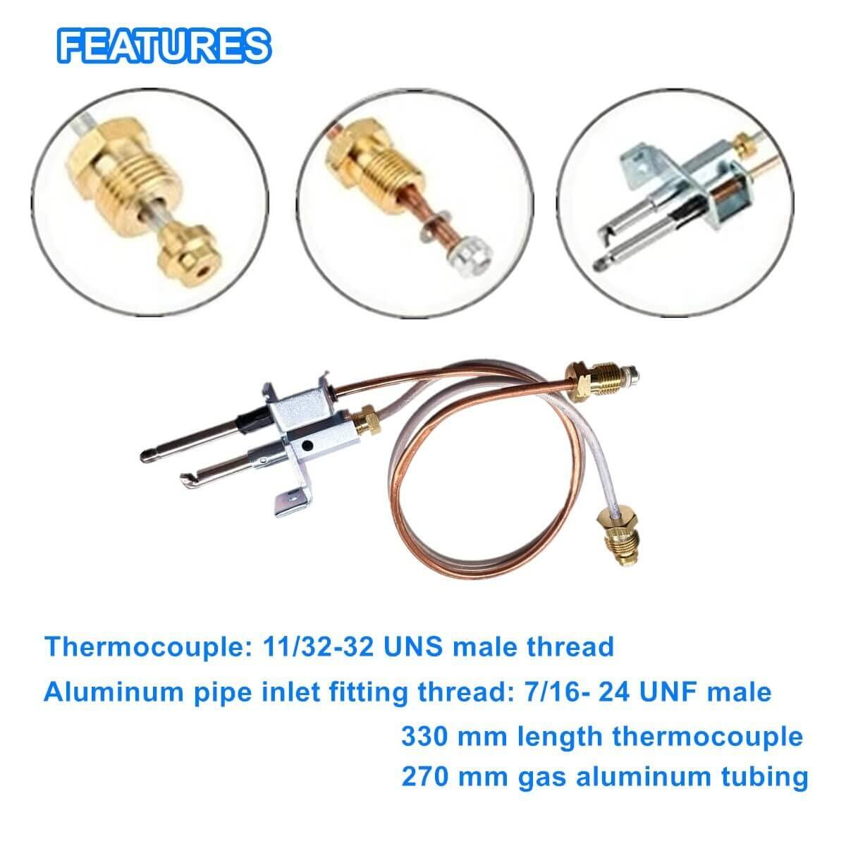 XYWZV RV Water Heater Parts - Replacement Jade Pilot Assembly and Thermocouple Kit for Atwood 91603 Water Heaters | Compatible with Dometic Atwood 91603 RV, Camper, Trailer Water Heaters