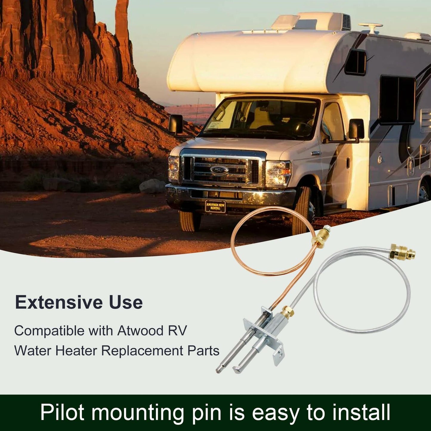 Brlyeeanze 91603 Water Heater Pilot Assembly for Atwood,RV Water Heater Parts Replaces Dometic Atwood 91603 92616 91214 Jade Pilot Assembly For RV,Camper,Trailer