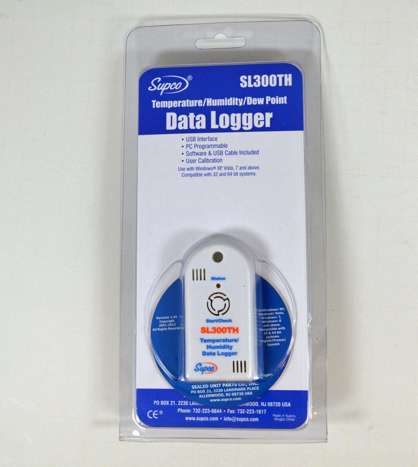 Supco SL300TH TEMPERATURE DEW POINT AND HUMIDITY DATA LOGGERWITH SOFTWARE