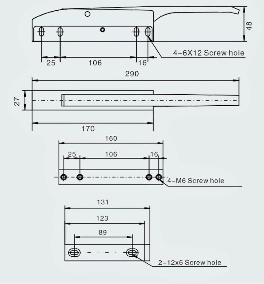 MAGNETIC LATCH COMPLETE WITHOUT LOCK Replacement for CHG R25-1700NC KASON 171
