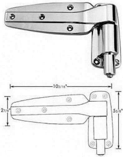 KASON 1248 SPRING ASSIST CAM LIFT HINGE CHROME FLUSH MOUNT 10 1/8 long