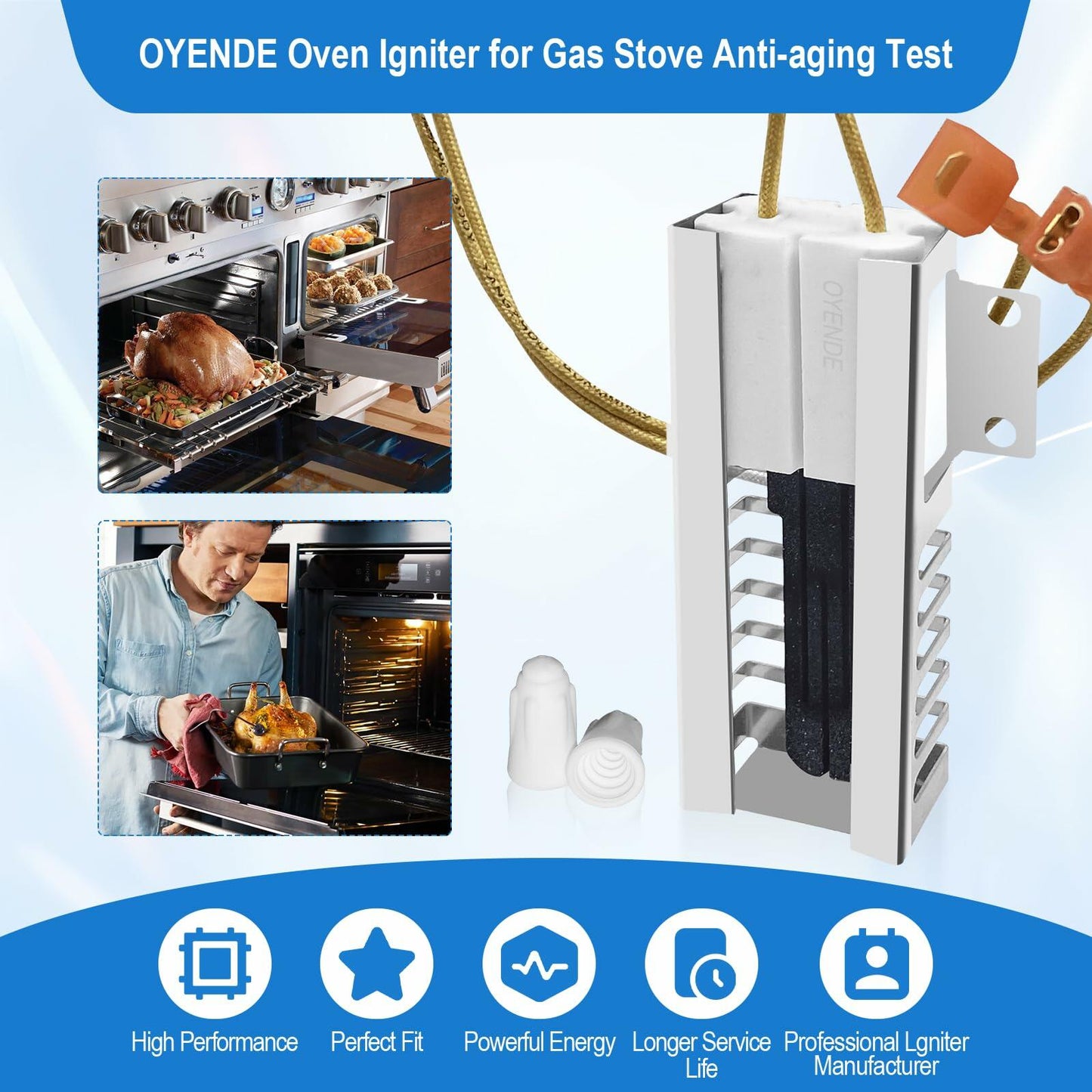 SGR2431 Oven Igniter, 00492431 00487383 Gas Range Igniter Replacement Model Specific Replaces AP3674290, 1107469, 20-01-500, 492431, 610098, 3472541, EA3472541, PS3472541, PS8722793 Etc.