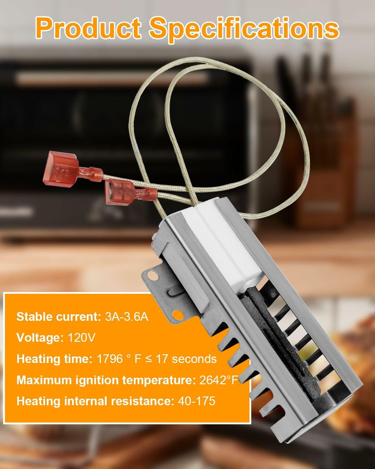 SUPCO Oven Igniter Fit for Frigidaire Samsung Bosch Thermador Gaggenau Oven Replace SGR2431 00492431 AP3674290 00610098, Gas Range Igniter