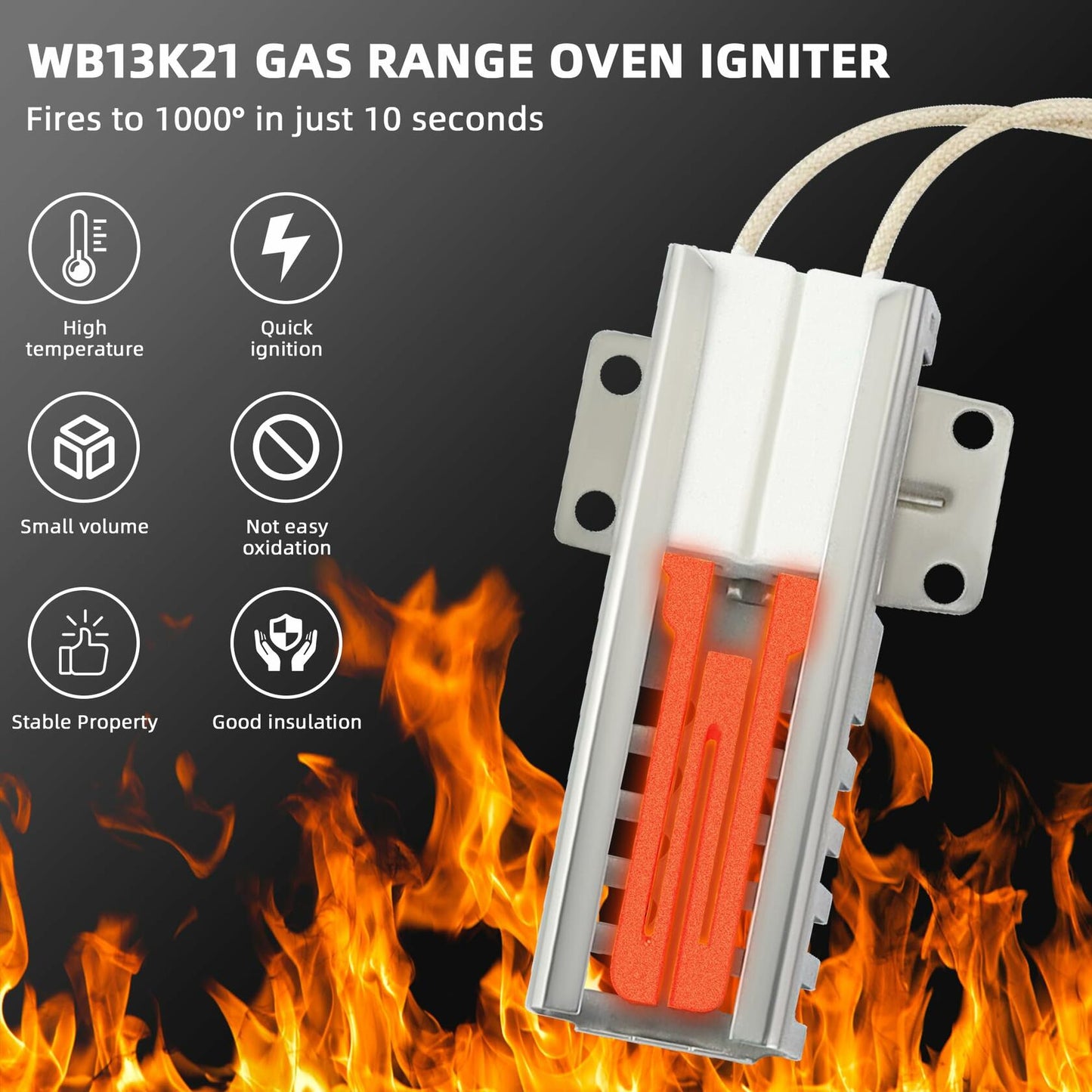 Universal Oven Igniter - WB13K21 DG94-00520A Oven Igniter Replacement for Gas Range Stove Fit for G-E xl44 Ken-more Hot-point Sam-sung Norton 501a 5303935066 IG9998 WB13T10045 WB13K10026 By Fetechmate