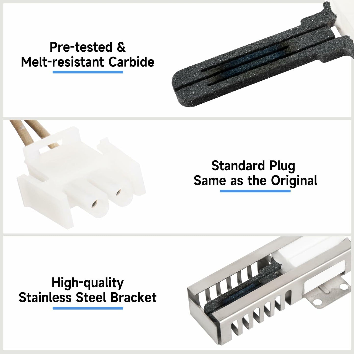 FIXITSHOP WB13K21 Oven Igniter Replacement for G-E Hotpoint Ken-more Gas Range Oven - Replaces Norton-501a, IG9998, WB13T10045, DG94-00520A with Connector Plug