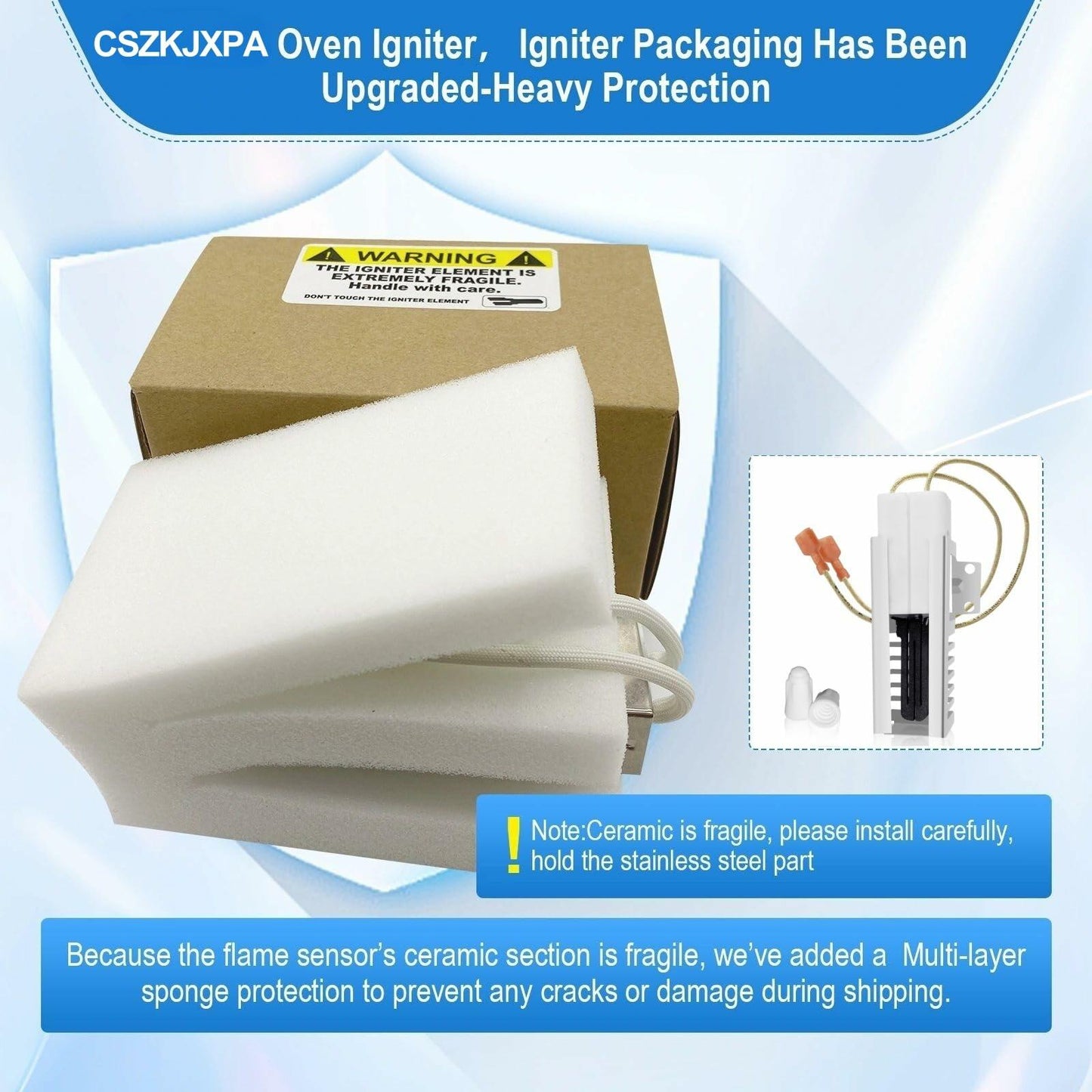 SGR4001 Igniter-Gas Oven Igniter, for Viking Range Oven Igniter, for Viking Igniter Part Numbers: AP5315579 065650-000 SGR4001 792263 etc. with Ceramic Nuts.