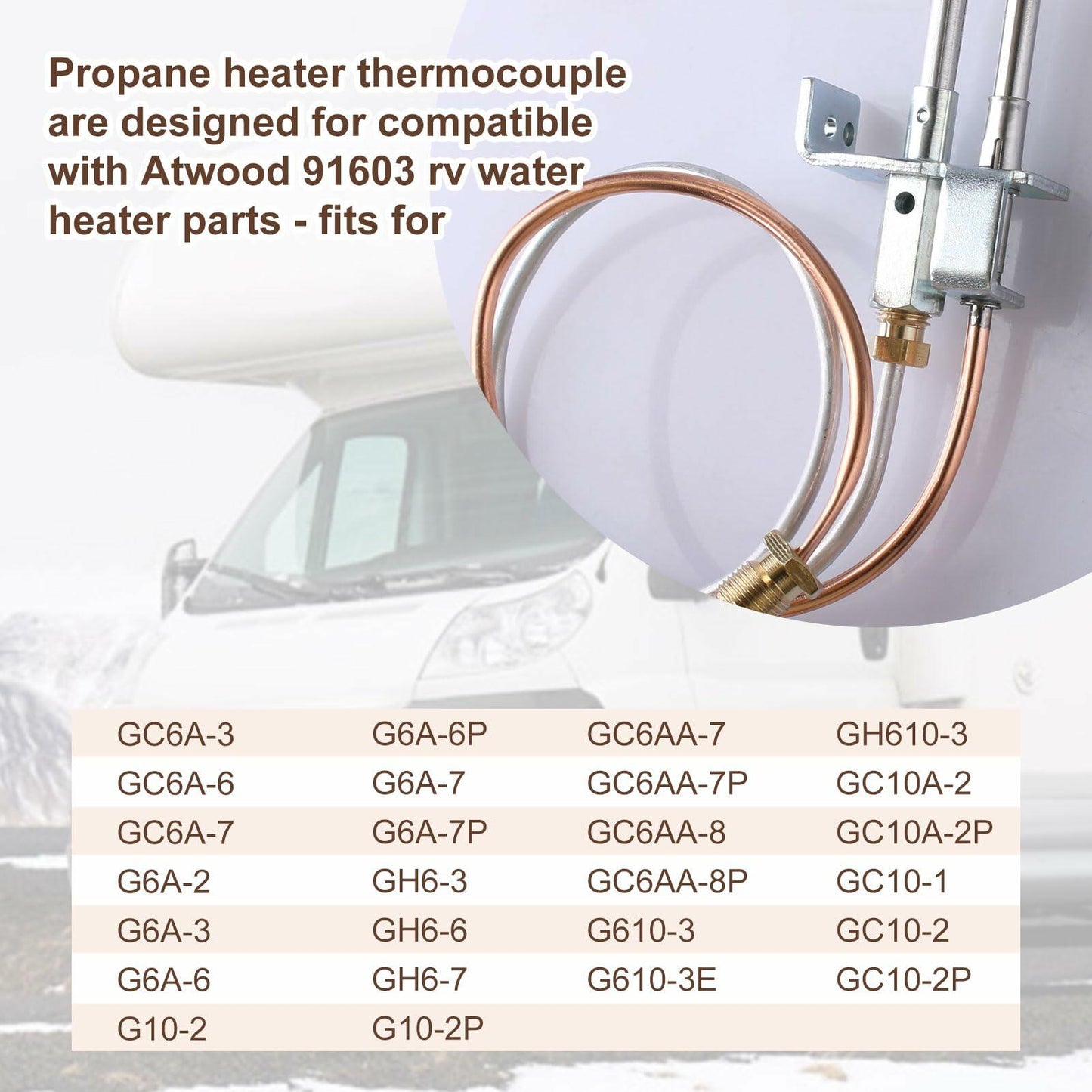 RMSPO Water Heater Pilot Assembly For Atwood 91603 (91214), Includes Pilot Thermocouple Kit, Propane Gas Water Heater Parts Fits for Dometic Atwood 91603 12" Replacement RV,Camper,Trailer Water Heater