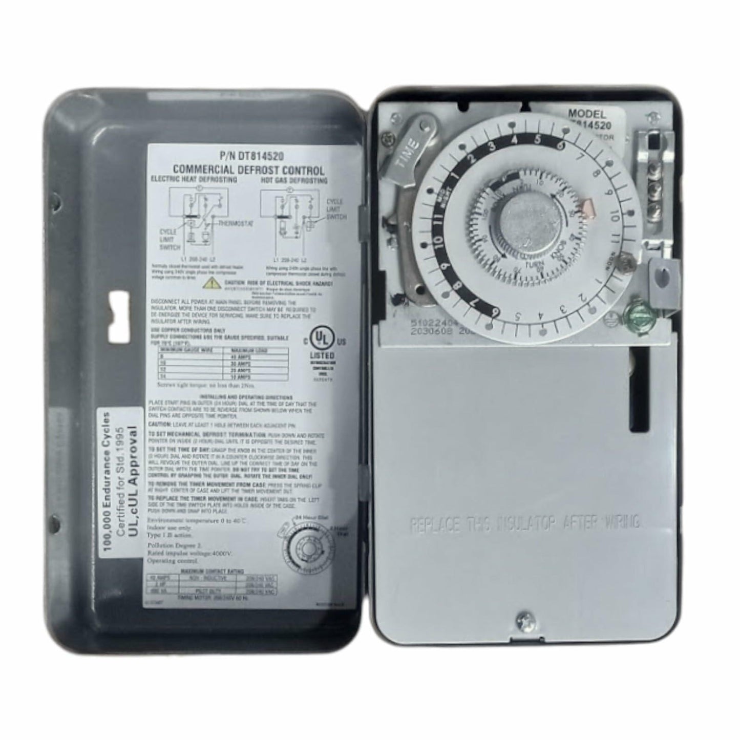 Compatible with commercial refrigeration defrost timer for Supco models S814520