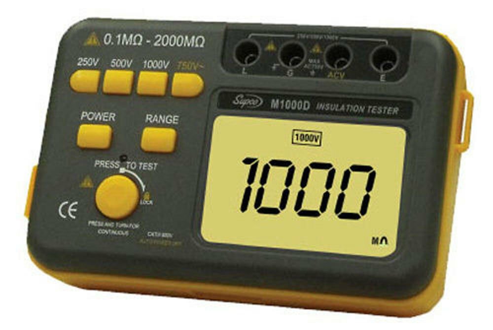 Supco M1000D Megohmmeter/AC Voltage Tester. Insulation Tester