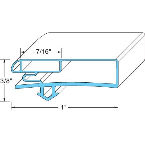 Anthony 02-14160-2011 Door Gasket 29-3/16"W X 60-3/16"L M 7/16" B 1" H 3/8" Black For Anthony 741202