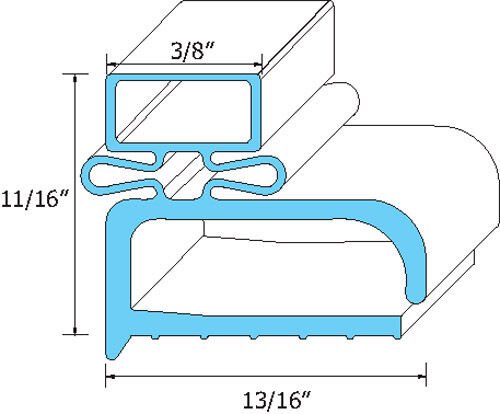 Delfield Door Gasket 170-2001 15-1/4" X 20-5/8" 3/8" MAG, 13/16" BASE, 11/16"