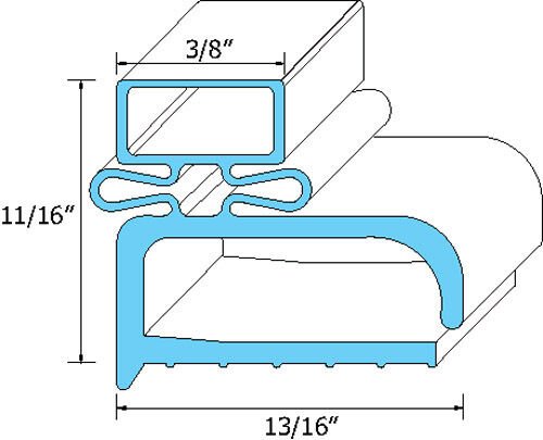 REFRIGERATION GASKET Randell no. INGSK160, 1042 (21-1/4X22-1/4)