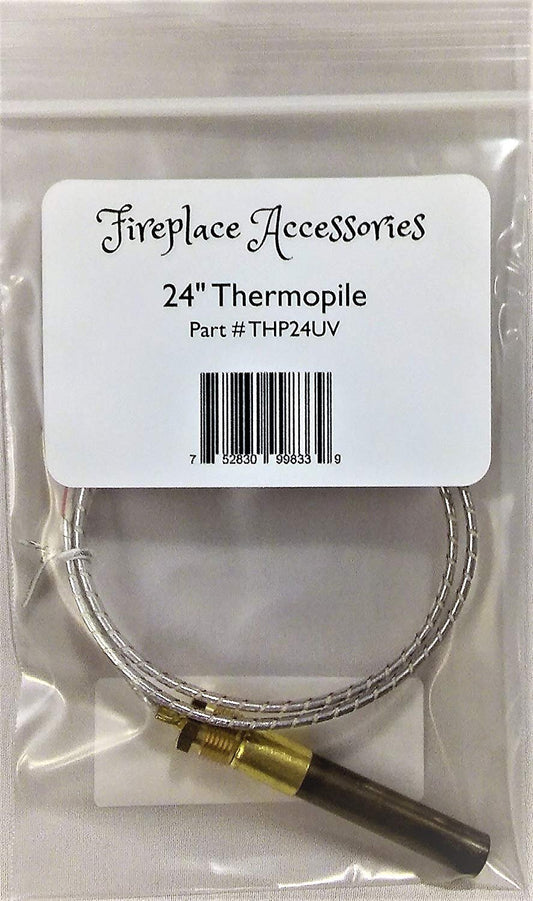 24" Gas Fireplace Thermopile Thermogenerator with Armored Wire Leads