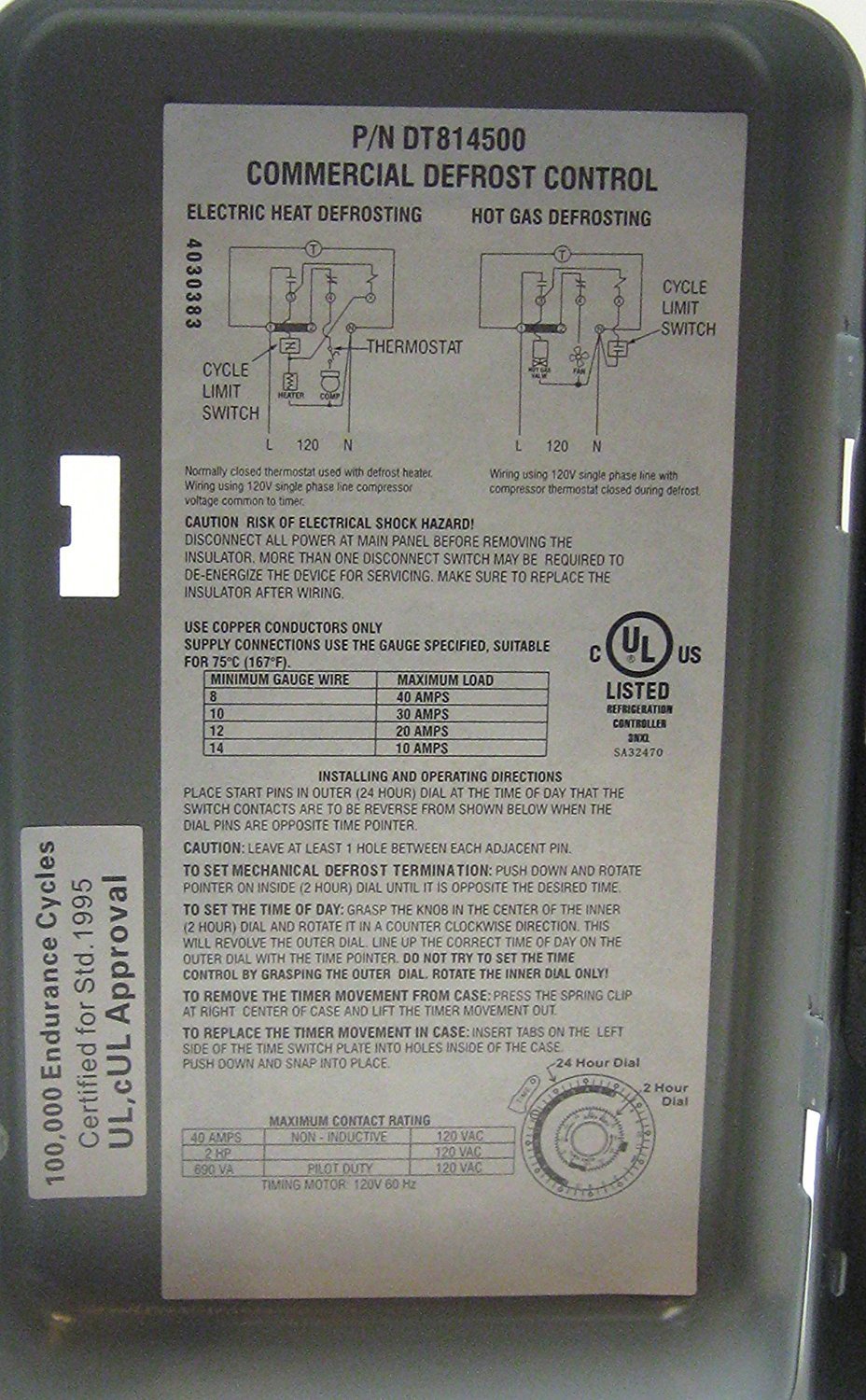 Supco S8145-00 Complete Commercial Defrost Timer (Replaces Paragon 8145-00)