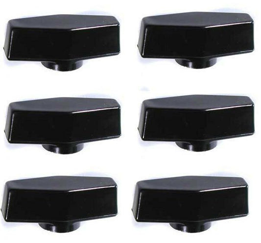 6 PIECES BLACK PLASTIC  VALVE KNOB fits  Fits .350”  D US RANGE 1089100 224015