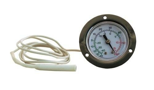 FLANGE MOUNT THERMOMETER 2.5"dial 3.5" flange 48" capillary 40-60 F range