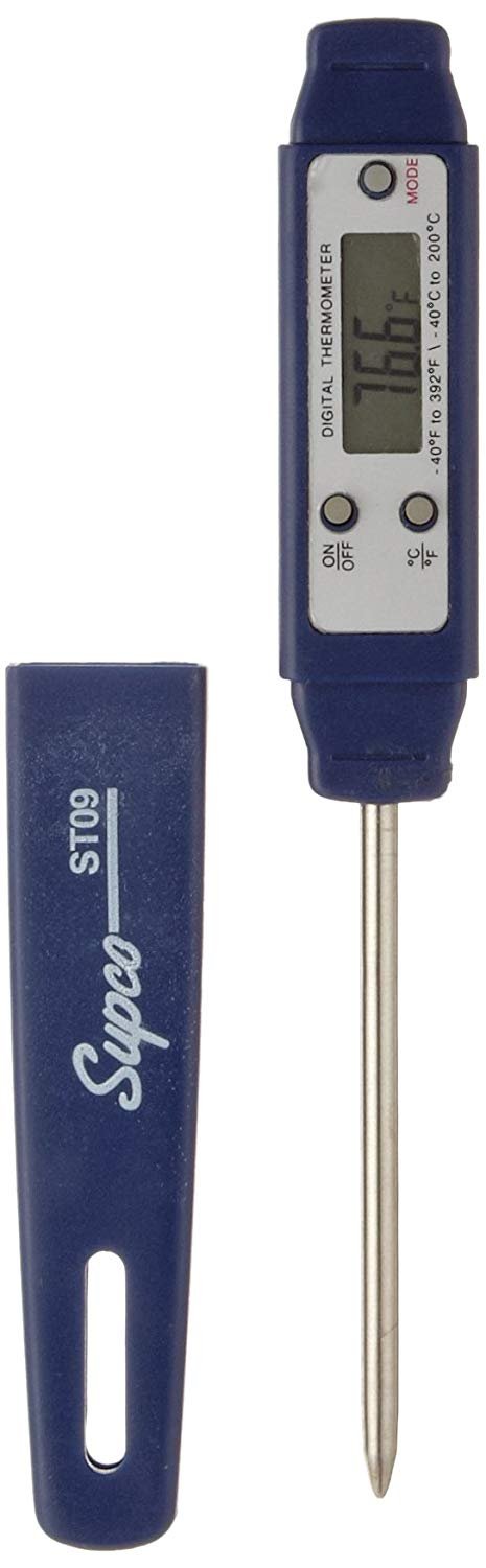 Supco ST09 Digital Pocket Thermometer, 2-1/2" Stem, -40 to 392 Degree F