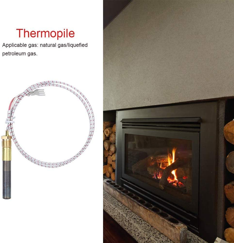 Asixx Thermopile,Copper Fireplace Stove Heater,Corrosion Resistant High Temperature Resistant Applicable Natural Gas Liquefied Petroleum Gas for Gas Water Heaters Boilers Grills