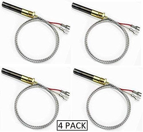 24" Gas Fireplace Thermopile Thermogenerator with Armored Wire Leads, 4 pack