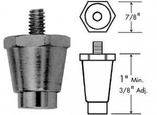 SMALL BLACK PLASTIC 4 PCS 1"H X 13/16" HEX, (STUD SIZE) 1/4"-20 (4 PIECES)