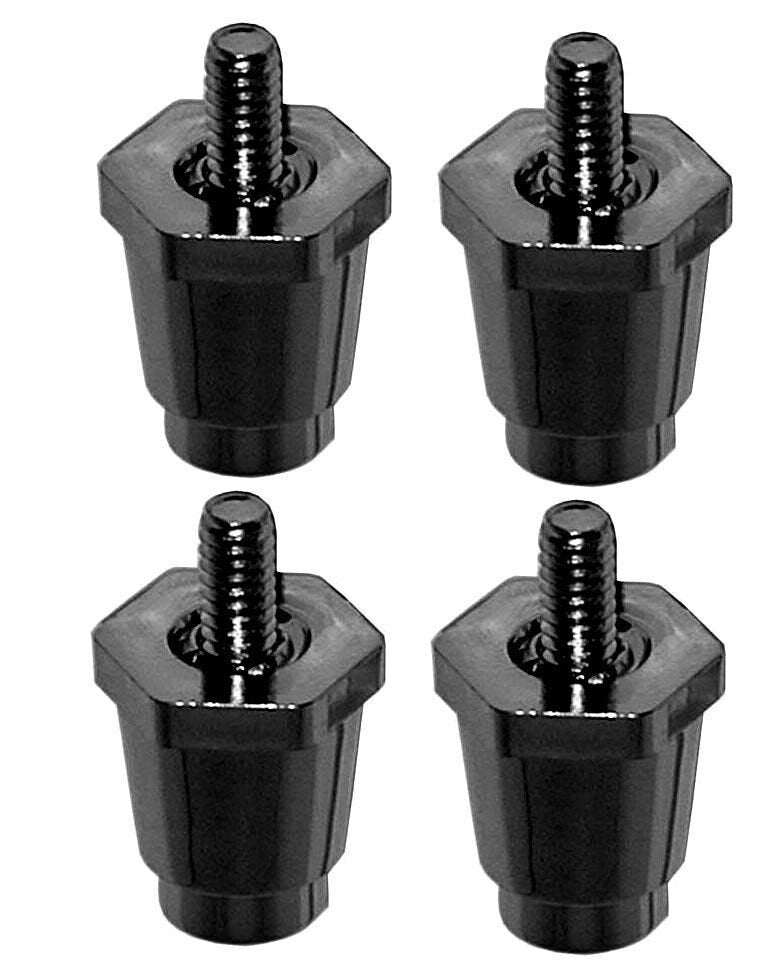 SMALL BLACK PLASTIC 4 PCS 1"H X 13/16" HEX, (STUD SIZE) 1/4"-20 (4 PIECES)