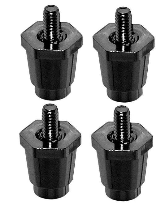 SMALL BLACK PLASTIC 4 PCS 1"H X 13/16" HEX, (STUD SIZE) 1/4"-20 (4 PIECES)