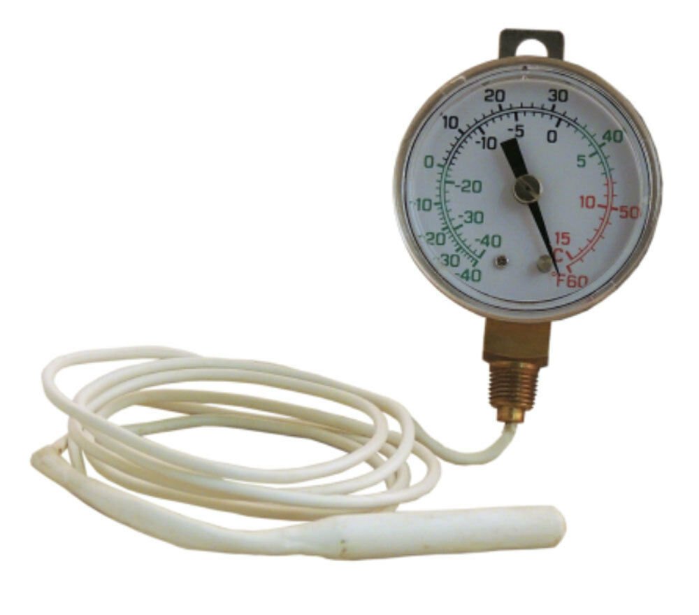 REMOTE DIAL VAPOR THERMOMETER 2.5" DIAL -40 to 60 F HANGER STRAP 48" CAP