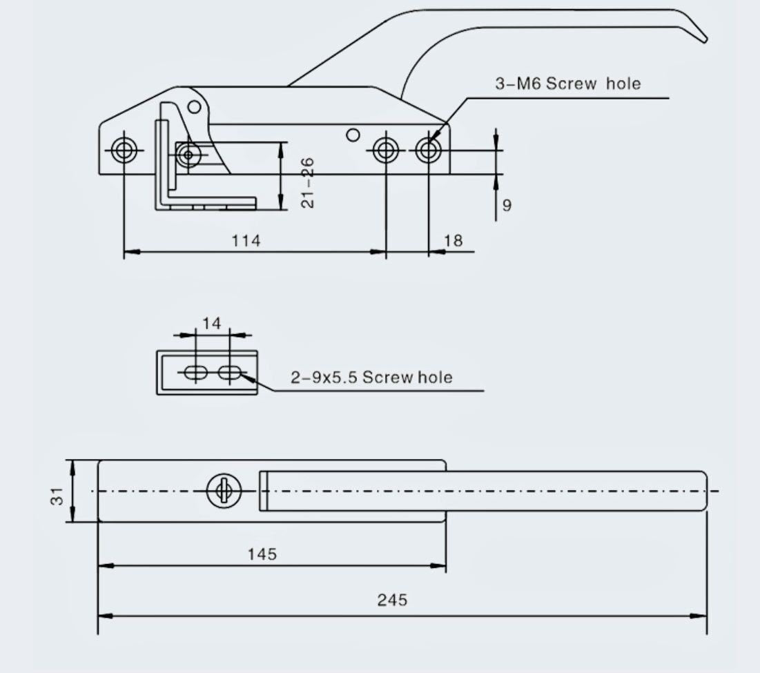 LATCH WITH STRIKE Replacement for CHG R35-1105XC KASON 174BC-0004  Standard Keil