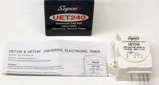 Supco UET240 Universal Adjustable Electronic Defrost Timer 240 Volt 5 Amps