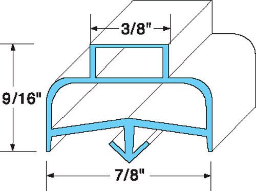 Delfield Door Gasket TBP60017 18-7/8" X 19-13/16" 3/8" MAG, 7/8" BASE, 9/16" HI