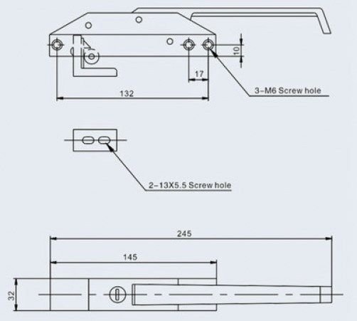 LATCH WITH STRIKE Replacement for CHG R35-1105-C KASON ® 174C000004 Standar Keil