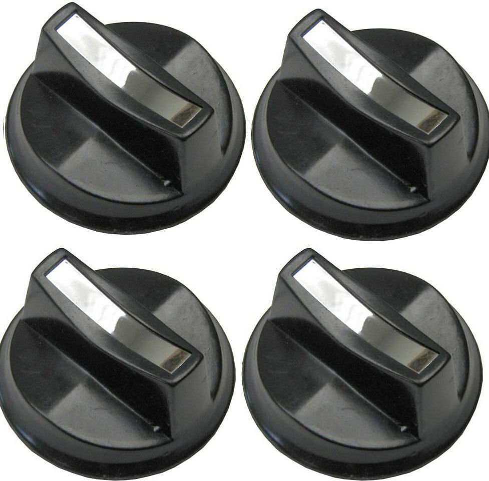 KNOB, GAS VALVE BLACK PLAST 4pcs .350" diameter "D" stem most valves G50-5420