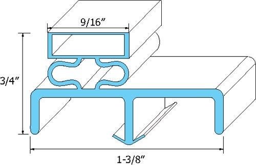 VICTORY  RAETONE REFRIGERATION GASKET 25-1/8” x 62-3/16” full door 50356401