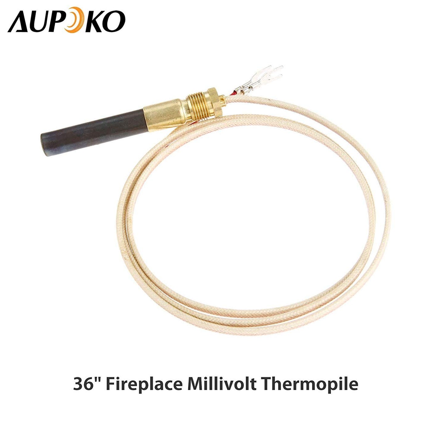 Aupoko Fireplace Millivolt Thermopile Generators 750℃ Temperature Resistance, 36" Long Thermocouple, Fit for Gas Fireplace/Water Heater/Gas Fryer Cluster