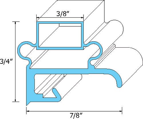 Delfield Door Gasket 170-2110 24-1/2" X 25-1/2" 3/8" MAG, 7/8" BASE, 3/4" HIGH