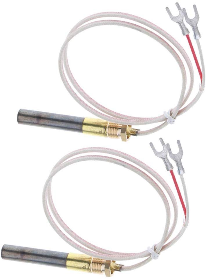 2PCS Gas Fireplace Thermopile Thermogenerator Pilot Generator Replacement, 24 Inch (2 ft) long; Easy to install