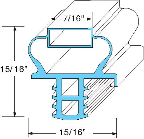 Delfield Door Gasket 170-1189 24-1/16" X 15-7/16, PUSH-IN