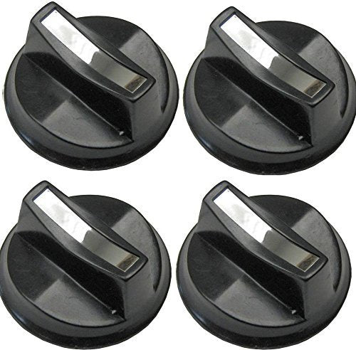 Knob, GAS Valve Black Plast 4pcs Fits .350" Diameter "D" Stem Most Valves