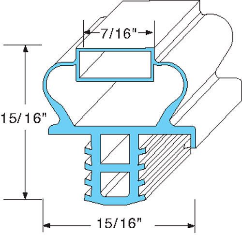 Delfield Door Gasket 170-1197 29-1/4" X 7-3/8" 7/16" MAG, 15/16" BASE, 15/16" HI