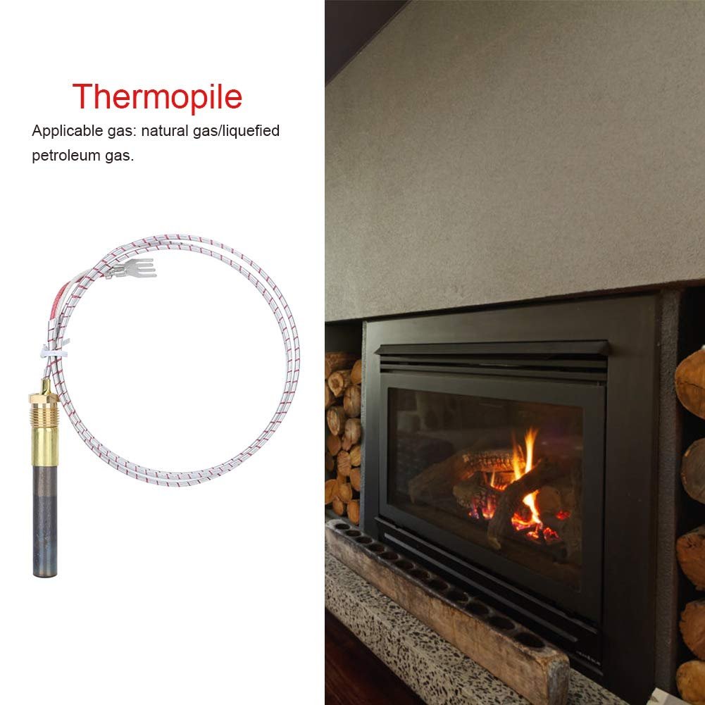 Wifehelper Thermopile, 36" Fireplace Replacement Thermopile Generators Gas Fireplace Stove Heater Thermopile Accessories for Fire Gas Stoves