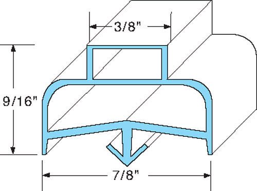 Delfield Door Gasket 170-1062 7-5/16" X 29-3/8" 3/8" MAG, 7/8" BASE, 9/16" HIGH