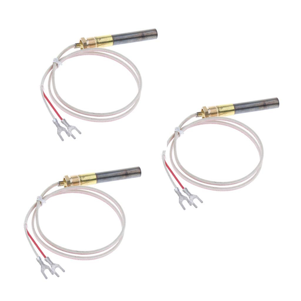 Almencla 3PCS 2ft Gas Fireplace Thermopile Thermogenerator Pilot Generator Replacement